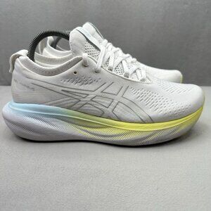 Womens Size 8.5 ASICS Gel-Nimbus 25 Shoes White / Pure Silver Running Sneakers